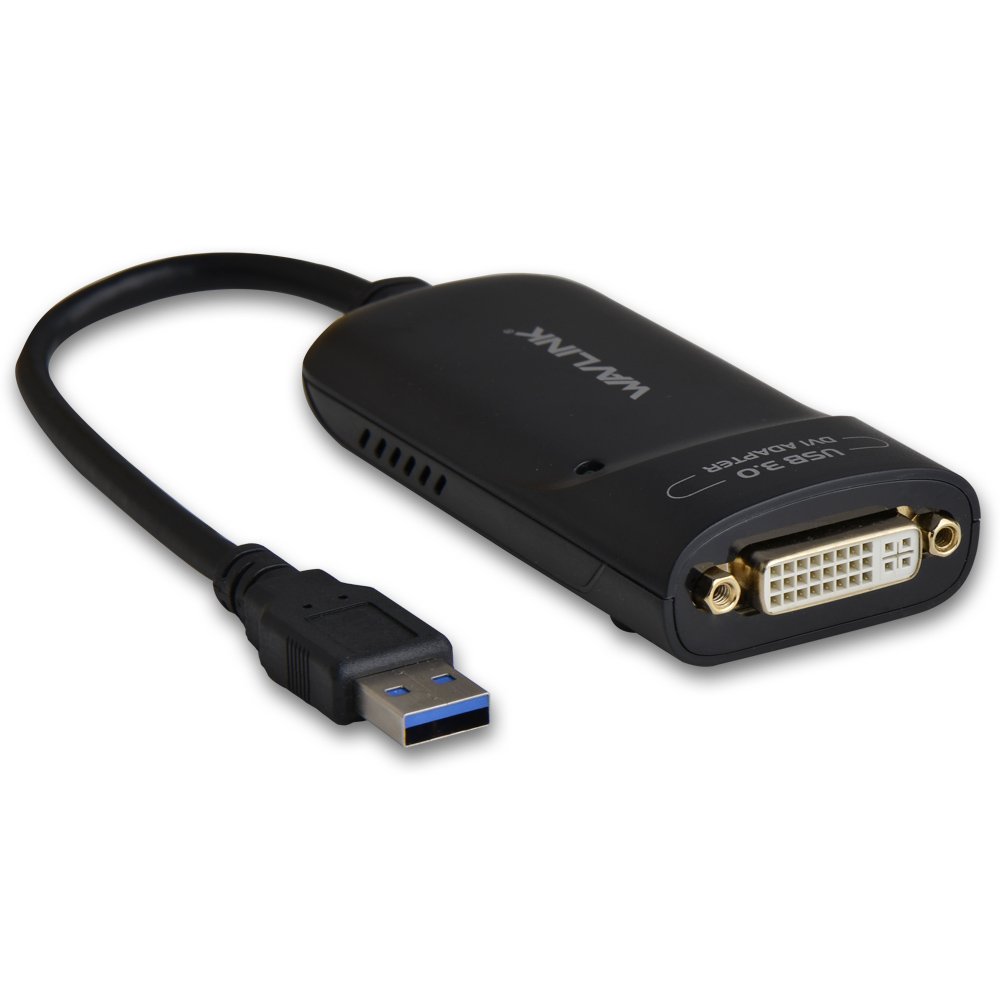 WAVLINK USB 3.0 to DVI External Video Card/Video Graphic Display Adapter with Audio Port Supports 2048 × 1152 Resolution for Multiple Monitors Widows and Mac