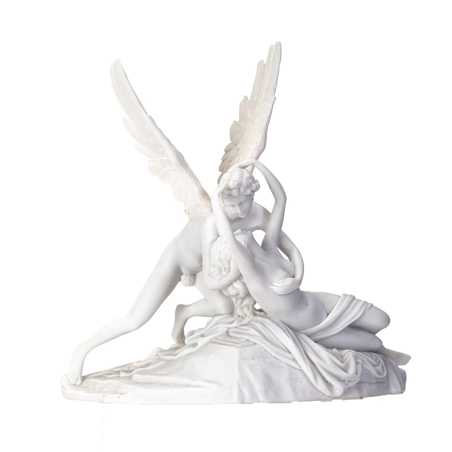 Eros and Psyche Sculpture The Kiss by Antonio Canova Statue Romantic Greek Mythology Polyresin Figurine Classic Lover Couple Art Home Decor 10.63" H