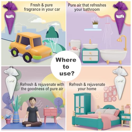 Image of CamPure Camphor Cone (1 Bhimseni & 1 Lavender) Pack Of 2-100% Organic | Air Freshener For Car, Wardrobe, Office Cabin's, Drawers, Travel Bag & Bathroom