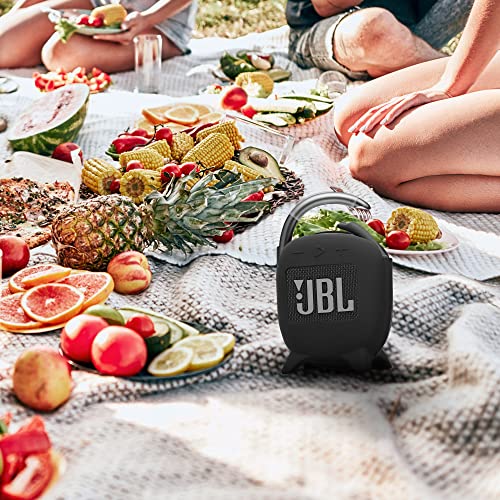 kwmobile Silicone Case Compatible with JBL Clip 4 - Case Protective Mini Speaker Cover - Black - Image 3