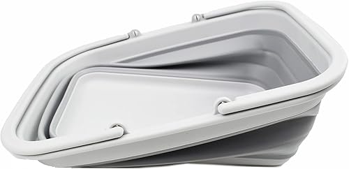 Miniatura 90 de SAMMART SAMMART - Bañera plegable con asa de 9.2L (2.37 galones) - Cesta de picnic portátil al aire libre/cráter - Bolsa de compras plegable - Azul