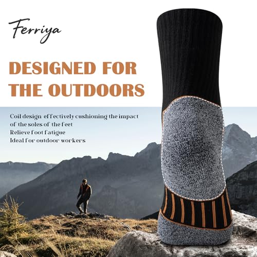 10 pairs Work Boot Socks, Moisture Wicking Cushioned Crew Socks for Men, Reinforced Toe and Heel for Abrasion Resistance2