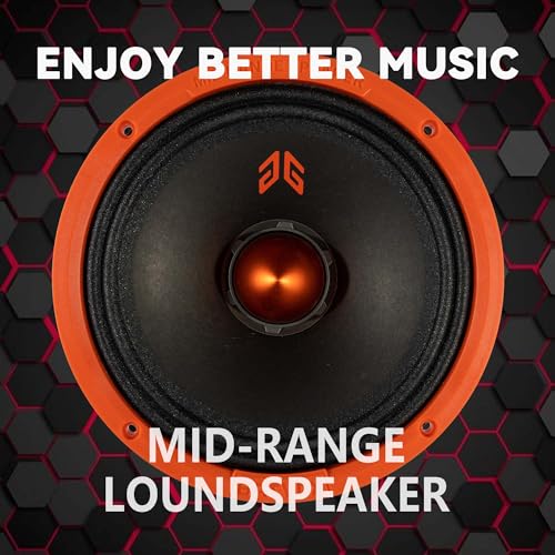 Image of MX80E2 Loudspeaker 8 Inch Midrange 640 Watts 4 Ohms Orange Bullet, Premium Quality Audio Door Speakers for Car or Truck Stereo Sound System, Orange (2 Speakers)