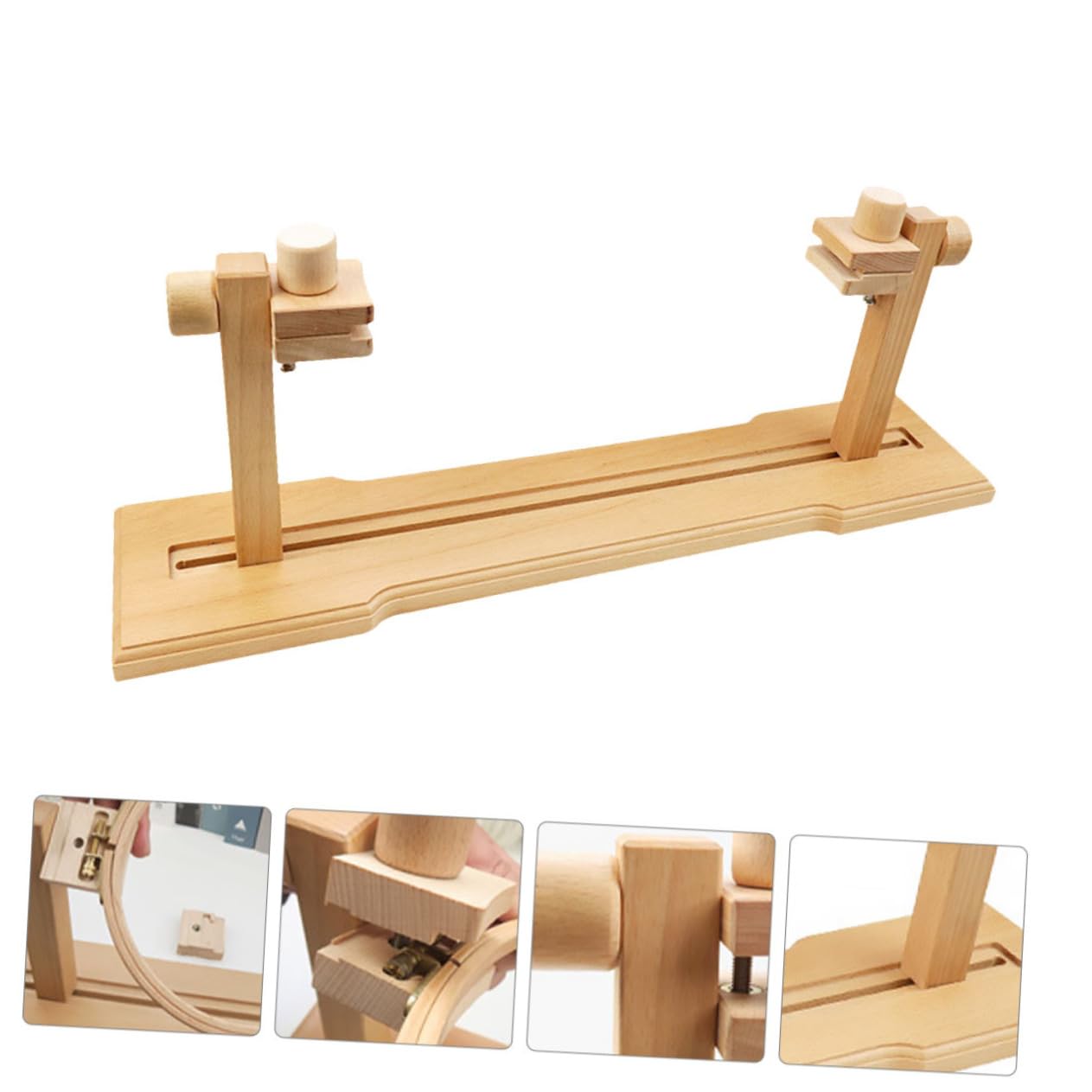 NUOBESTY 1 Juego Bastidor De Bordado De Escritorio Estante De Punto De Cruz Puesto De Costura Estante Bordado Para Mesa Porta Aros De Bordado De Madera Marco De Punto De Cruz Familiar