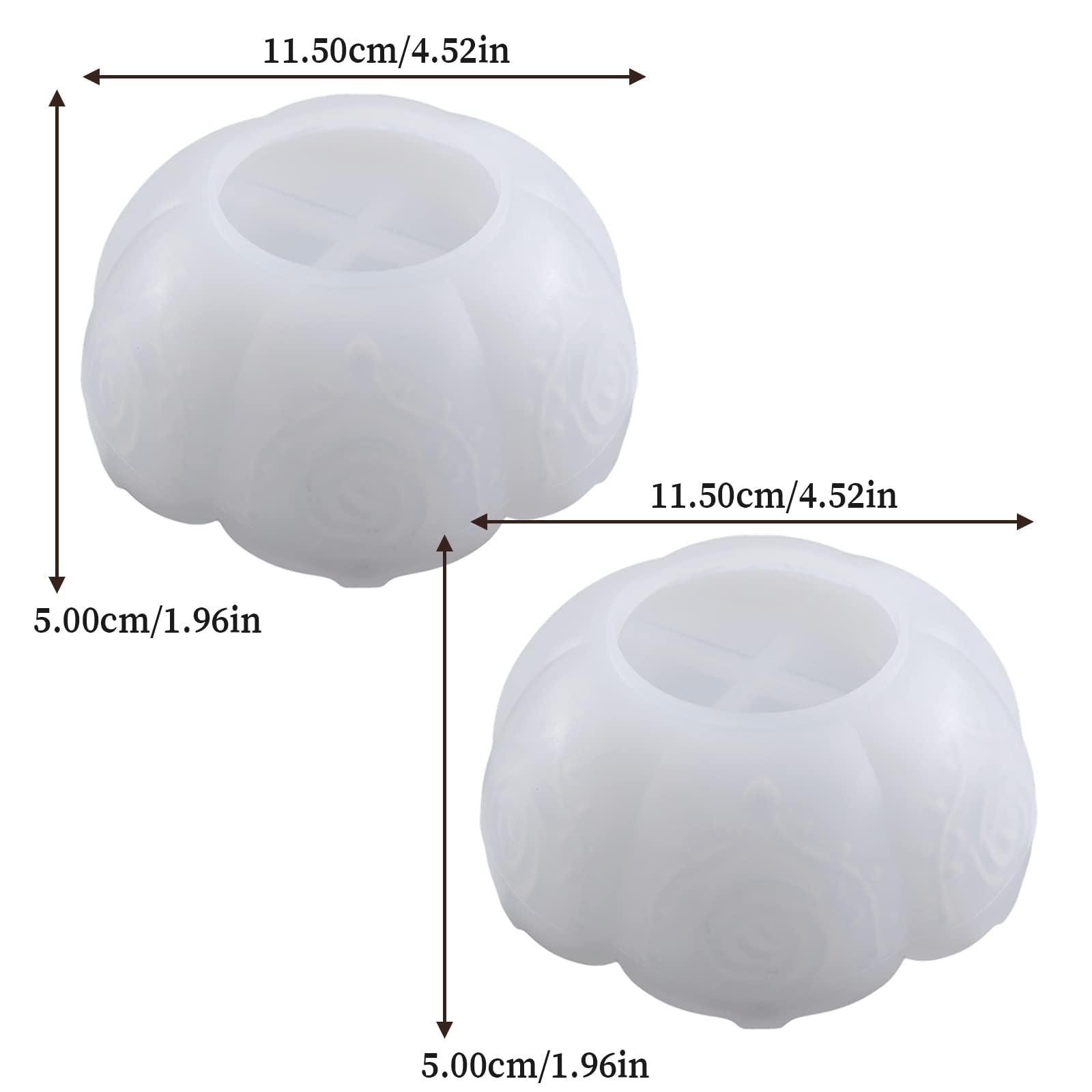 Excefore 2PCS Flower Tray Resin Mold - Create Unique Lotus Bowl Jewelry Holders, Trinket Containers, Candle Holders, and Stunning Home Table Decorations