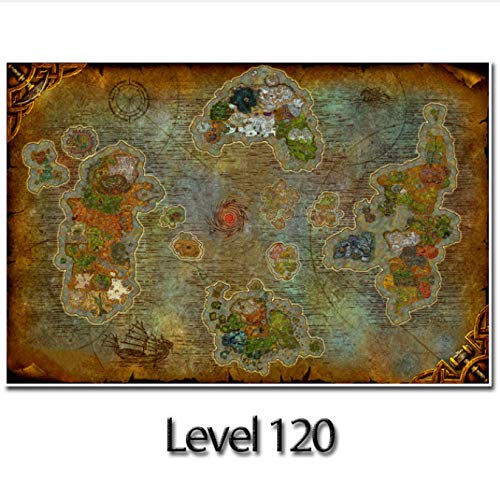 wqmdeshop Mapa del Mundo De Warcraft Cartel Lienzo Pintura Arte De La...