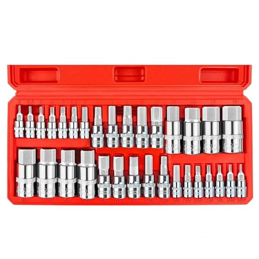 WETT 32pcs Master Hex Bit Socket Set,Allen Socket Set,5/64 to 3/4 Inch and 2 to 19mm,S2 Steel SAE and Metric