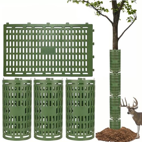 USEDGDIG 4 Pack Tree Trunk Protector Extendable Plant Guard Protectors 15 x 10 Tree Wraps to Protect Bark Heavy Duty Tree Protectors from Wildlife Pruners Mowers and Rodents