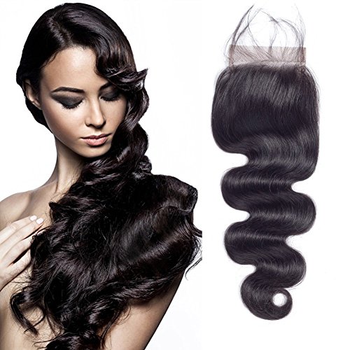PLADIO 10inch 4x4 Swiss Lace Closure Slightly Bleached Knots Brazilian Virgin Hair Body Wave With Baby Hair