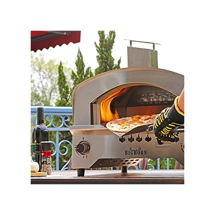 BIG HORN OUTDOORS Gas Pizza Oven, Portable Propane Pizza Oven with 13