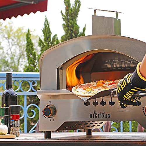 BIG HORN OUTDOORS Gas Pizza Oven, Portable Propane Pizza Oven with 13
