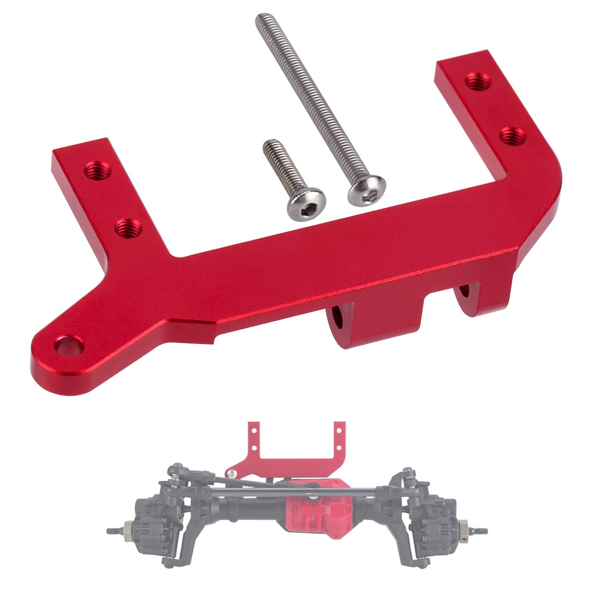 RC TRX4 Servo on Axle Mount,TRX4 SOA Mount 4-Link Suspension for 1/10 RC Crawler Car TRX-4 Aluminum Upgrade Parts (Red)