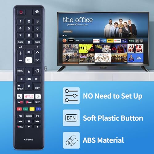 GOUYESHO CT-8069 New Replacement for Toshiba TV Remote Control Fit for Toshiba Smart TV 24SW763DB 24W3753DB 32D3653DB 32L3753DB 40L3653DB 43L3653DB 49U6663DB 49U6763DB 55L3753DB - Image 2
