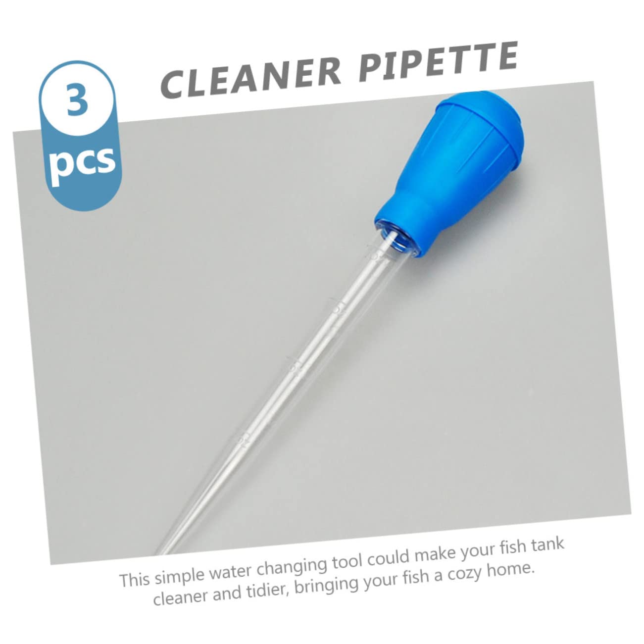 BESPORTBLE 3pcs Aquarium Clean Pipettes Manual Water Changer for Fish Tank Large Size Waste Feces Waste Extractor