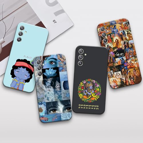 Image of COLORflow Back Cover Compatible with Samsung Galaxy A34 5G | Krishna ji, Radha Krishna, Kanha, God Color Customized Back Cover Compatible with Samsung Galaxy A34 5G