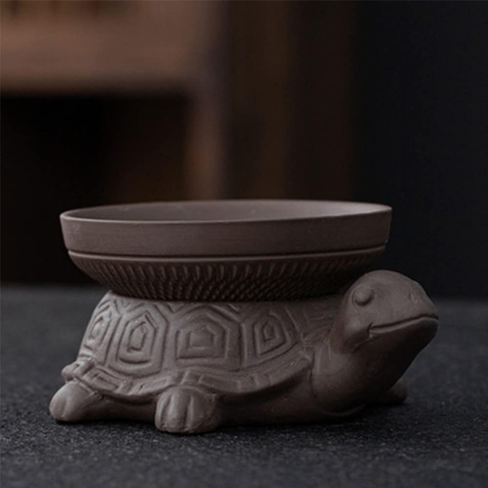 XIALON 4.5inch Purple Sand Turtle Shape Tea Strainers Kung Fu Tea Set Creative Tea Filter