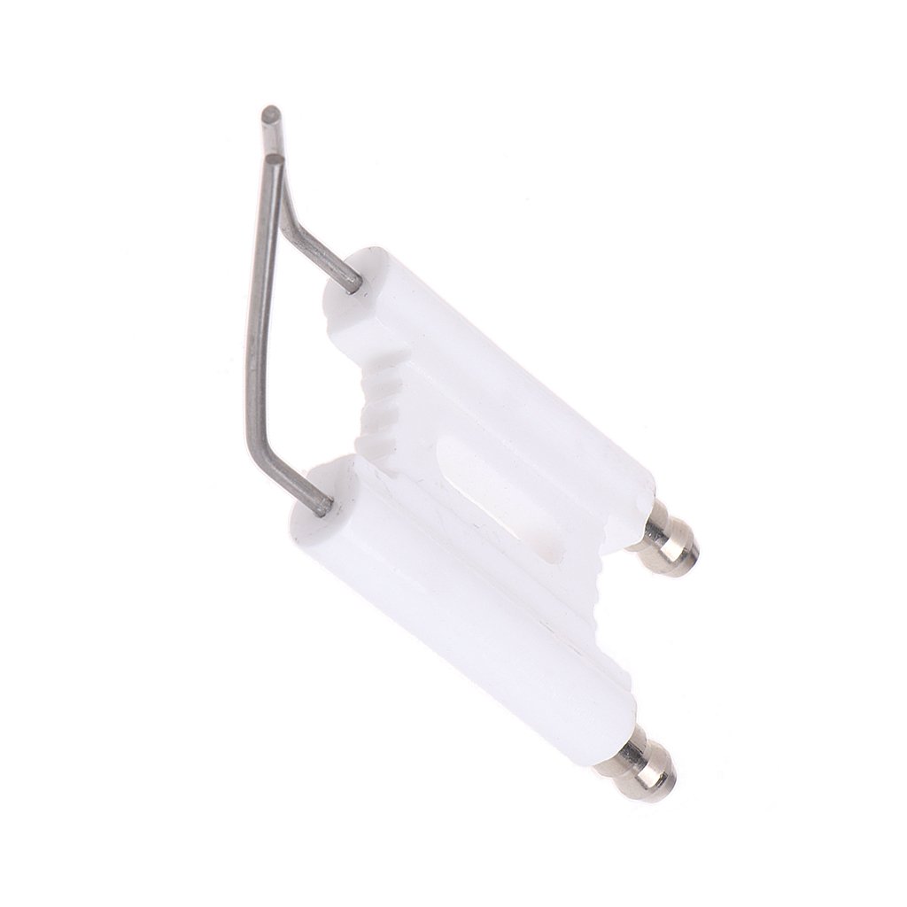 Electrodo de Encendido de Chispa de cerámica de Doble Varilla, máquina de combustión, Estufa de Gas y Combustible, electrodo de Encendido, Blanco + Plata