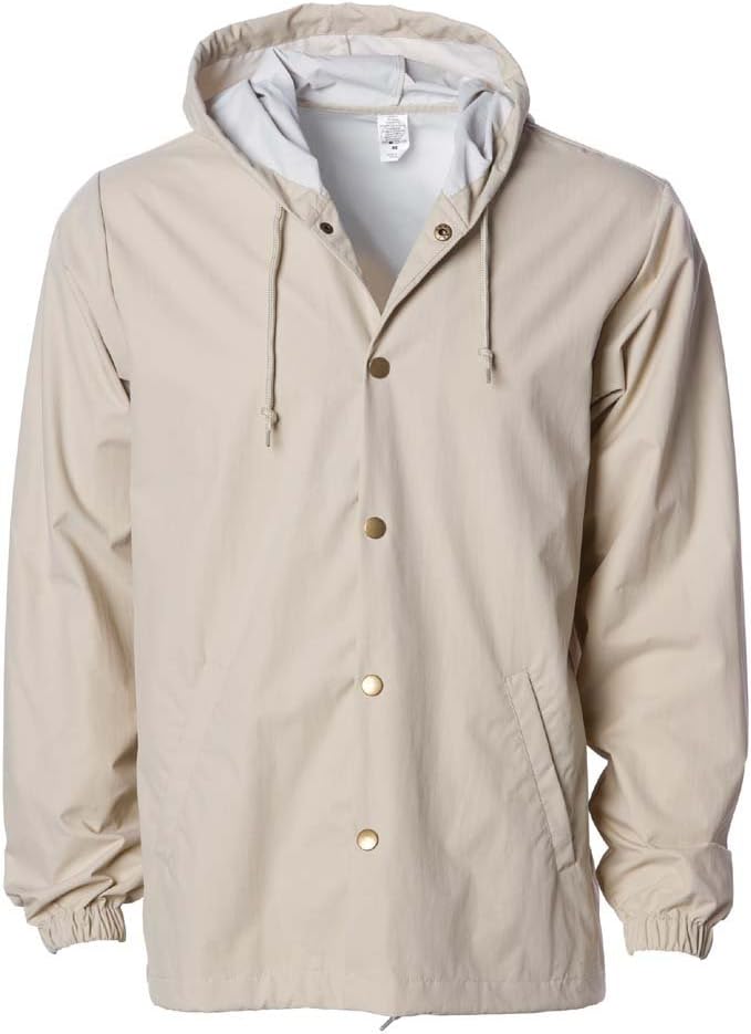 Independent Trading Co ITC Mens Water Resistant Hooded Windbreaker Jacket-EXP95NB