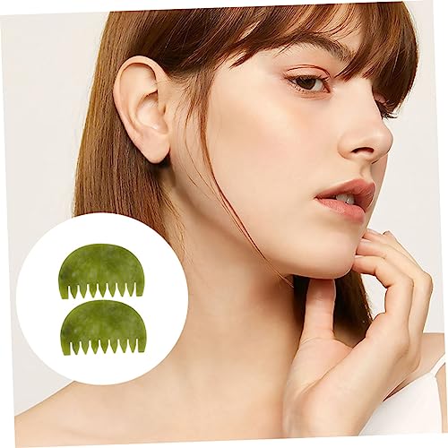 FOMIYES 2pcs Massage Comb Jade Massager Body Massager Skin Care Combs Head Massage Boards Jade Hairbrush Jade Comb Body Scraping Board Body Scraping Tool Scalp Massaging Comb Head Massager