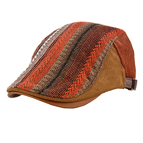 Image of M MOACC Men Beret Hat Cotton Adjustable Newsboy Hats Cabbie Gatsby Cap Driving Flat Caps