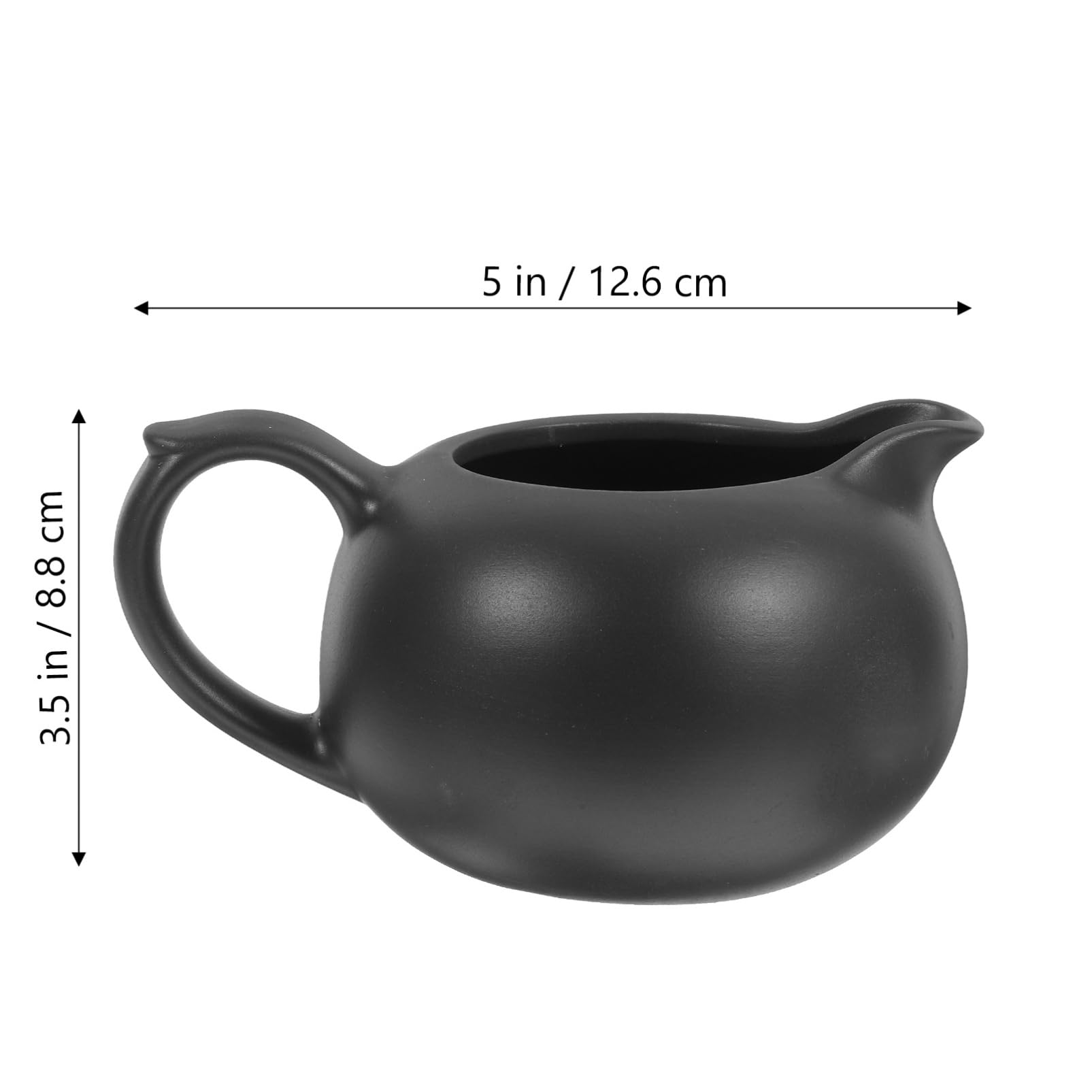 STOBAZA Ceramic Milk Jug Mini Pitcher Mini Teapot Milk Dispenser Coffee Creamer Jug Creamer Pourer Coffee Milk Pitcher Jug Coffee Pourer Cup Milk Frothing Jug Milk Container Ceramics Black