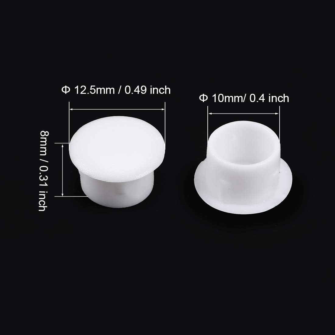 Up To 40% OFF uxcell Shelf Peg Hole Plugs 10mm Dia White Plastic Tube Cover for Nail Cabinet Button Bracket Cupboard Bookshelf Bookcase Adjustable Shelf Closet, 30Pcs