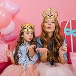 6 Pcs Birthday King Crowns Foam Crowns Prince Princess Gold Crown King Queen Crown Hat Cap with Gems for Birthday Party Supplies Halloween Crown - Image 4