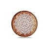 HYAXGM Hand Carved Tray，Round Wood Decorative Tray, Rustic Coffee Table Tray Farmhouse Tray,Decorative Tray,Rounded Tray for Kitchen Counter Boho Ottoman Tray for Home