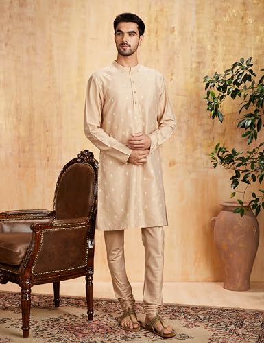 Image of Amazon Brand - Symbol Men Festive Long Regular Fit Kurta & Pyjama Set (2Pcs)