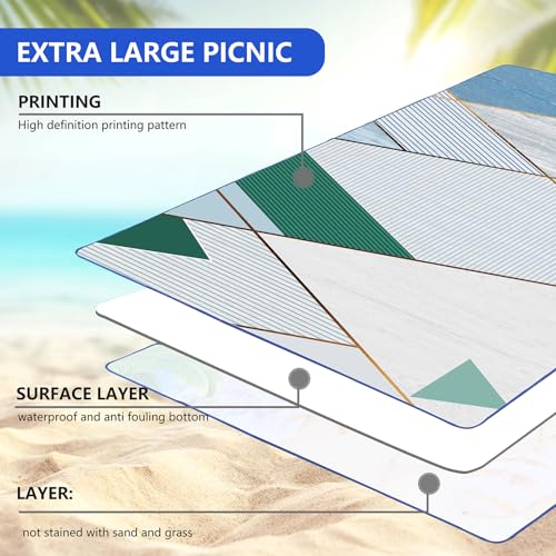 DanCoom Picnic Blanket, Foldable Waterproof Sand Mat, 80" x 80" Extra Large Picnic Blanket,Outdoor Mat Beach Blanket for Camping Hiking Travel Family Concerts by DanCoom - Image 3