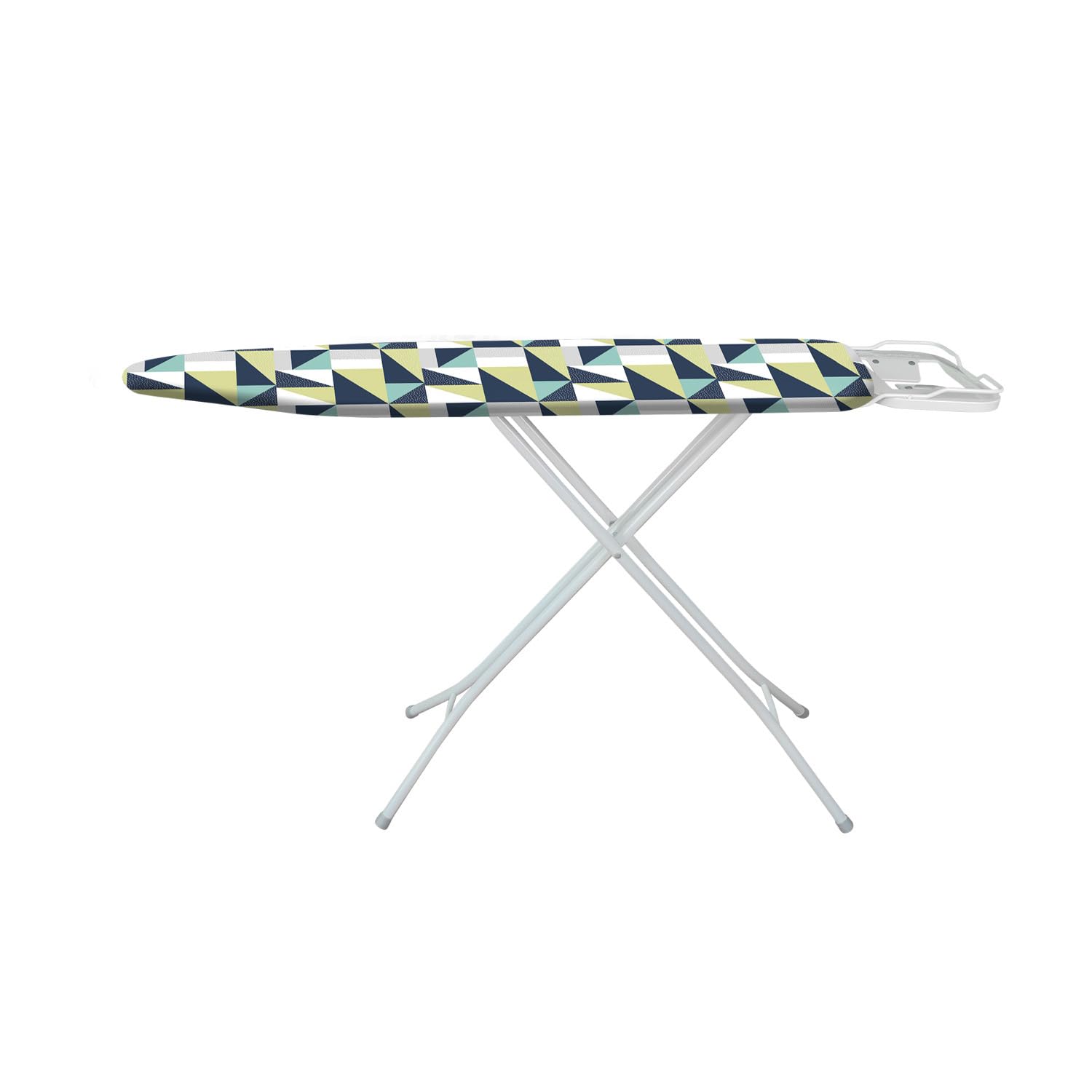 Royalford Ironing Board, Adjustable Height & Iron Rest To Secure Iron In Place, Lightweight & Foldable For Compact Storage, Protective Feet,100% Cotton Fitted Cover – 95.5 x 30.5 cm, Multiclolor
