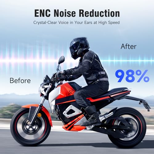 Image of EDYELL V1 Motorcycle Bluetooth Headset,24 Riders 2Km Helmet Communication System with Music Sharing,IPX6 Waterproof Motorcycle Helmet Speaker,Noise Cancellation,2 Type Mics,Compatible with All Helmets