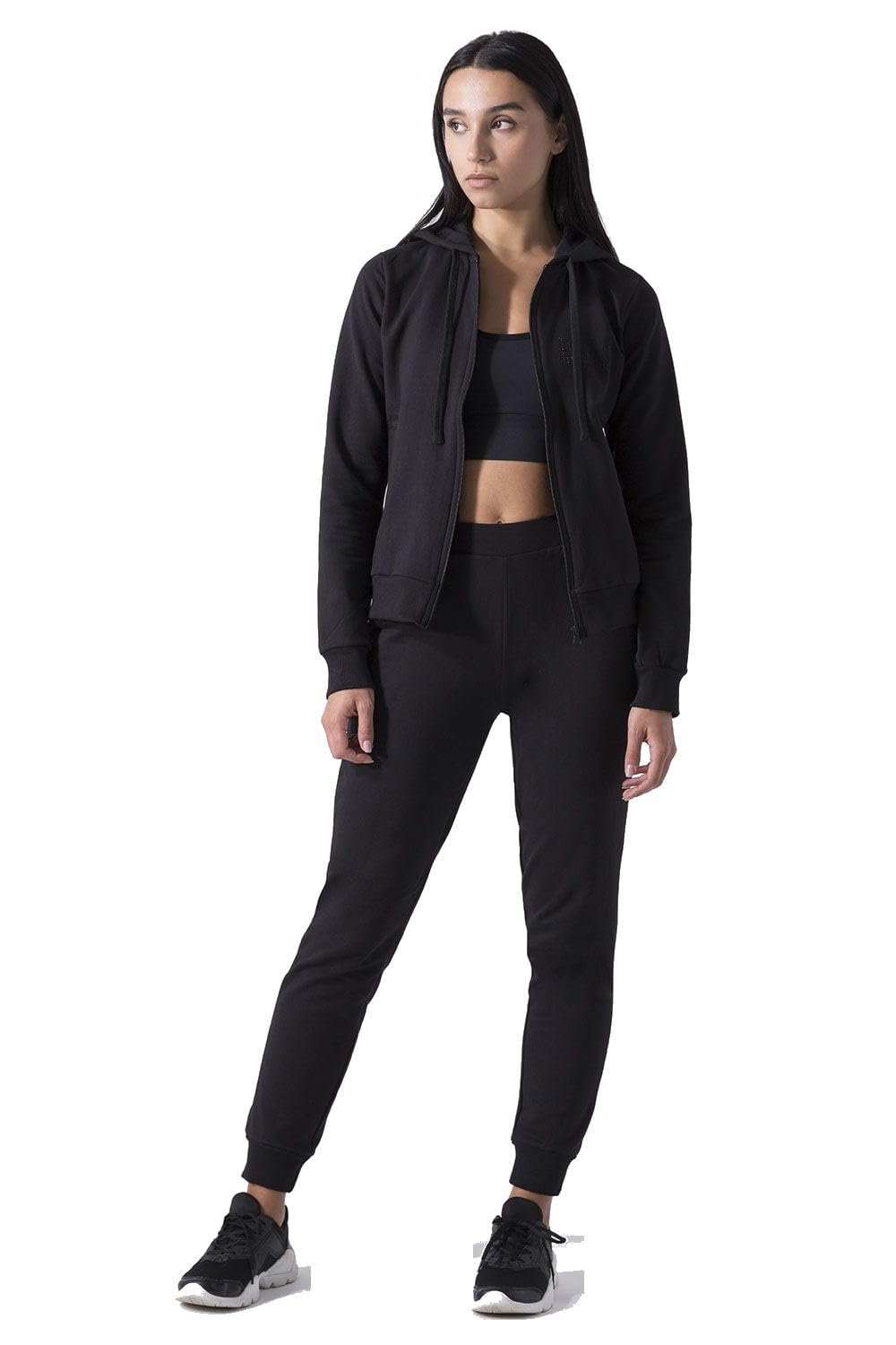 Everlast Tuta da Ginnastica Donna Completo Sportivo, Nero Cappuccio, XL | Cotone Felpato, Set per Sport e Tempo Libero, Palestra