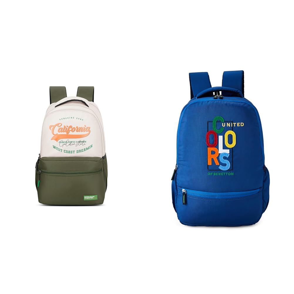 Unisex High-School Backpack CALAFIA - Beige | 3-Compartment Organised Daypack + Nyx Unisex 25L Casual 4 Compartment School Backpack - Royal Blue-image-11