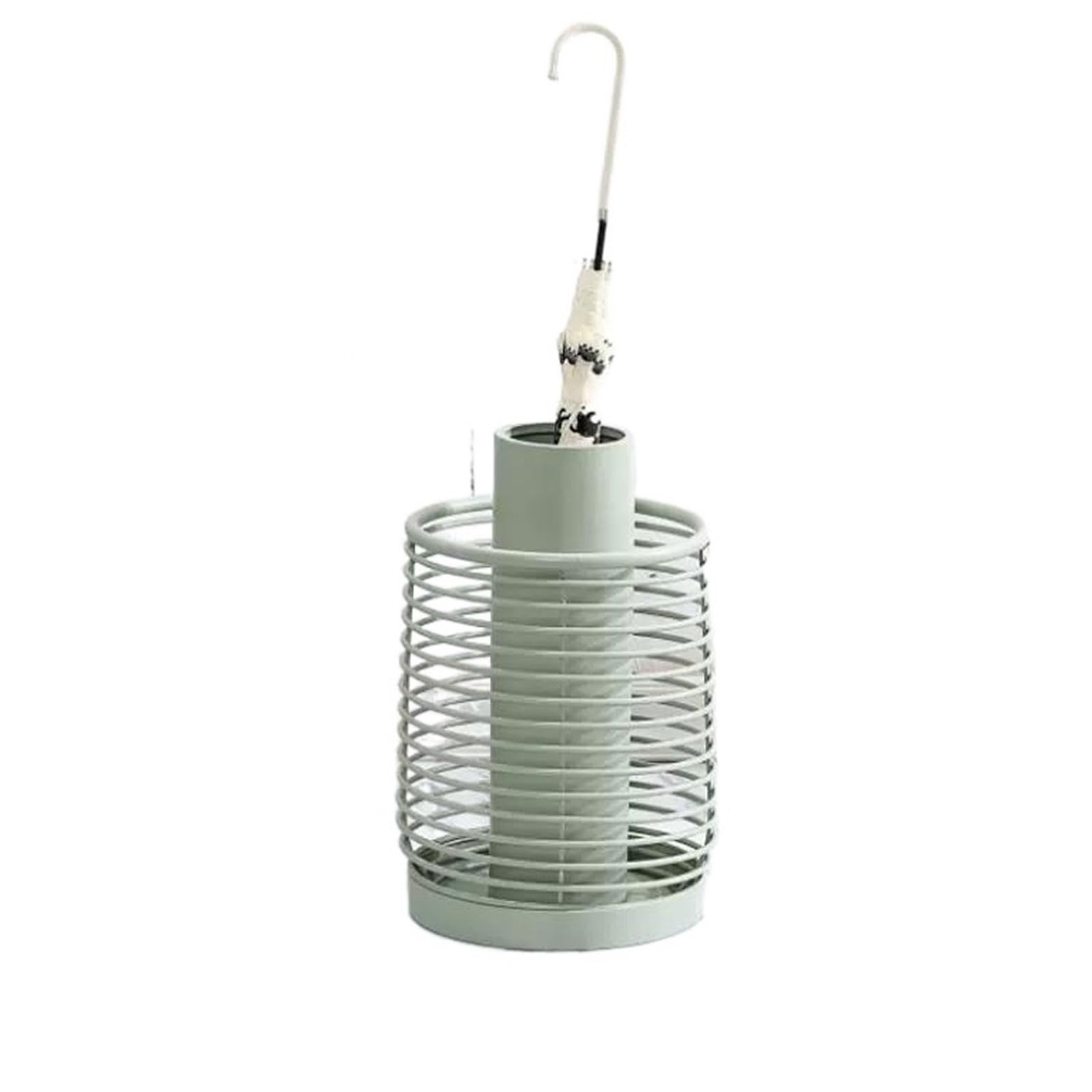 Freestanding Super Quality Umbrella Holder, Bucket Stand Rack Metal Entry Hallway Décor with Removable Drip Tray, for Home Office Entrance Holds Umbrellas Canes Walking Sticks Best Gift Office(Green)
