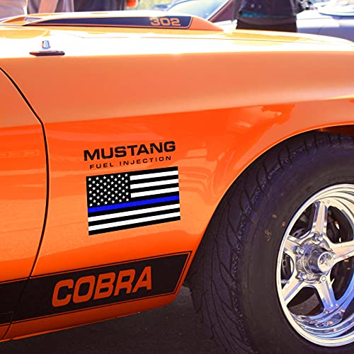 image for CREATRILL Reflective US Flag Decal Packs with Thin Blue Line for Cars 