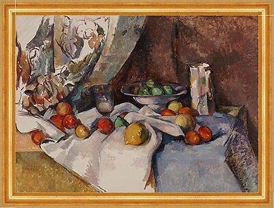  Kunstdruck Still Life with Apples Paul Cezanne - Tavolo da allattamento con cornice B A3 02970