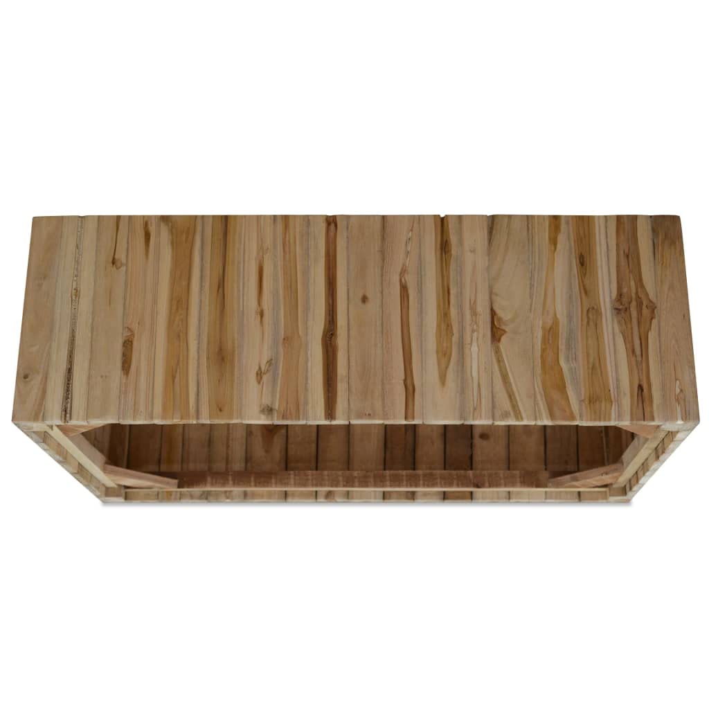 Amazon｜vidaXL コーヒーテーブル 天然チーク材 90x50x30cm｜サイド