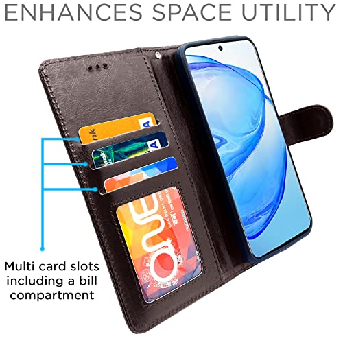 Image of Pikkme Vivo V25 Pro 5G Flip Case Leather Finish | Inside TPU with Card Pockets | Wallet Stand and Shock Proof | Magnetic Closing | Complete Protection Flip Cover (Coffee)