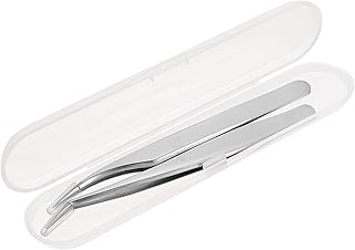 FOMIYES 2 pçs pinça de extensão de cílios aço inoxidável ponta curvada pinça de sobrancelha pinça de ponta angular para depilação de sobrancelha lascada