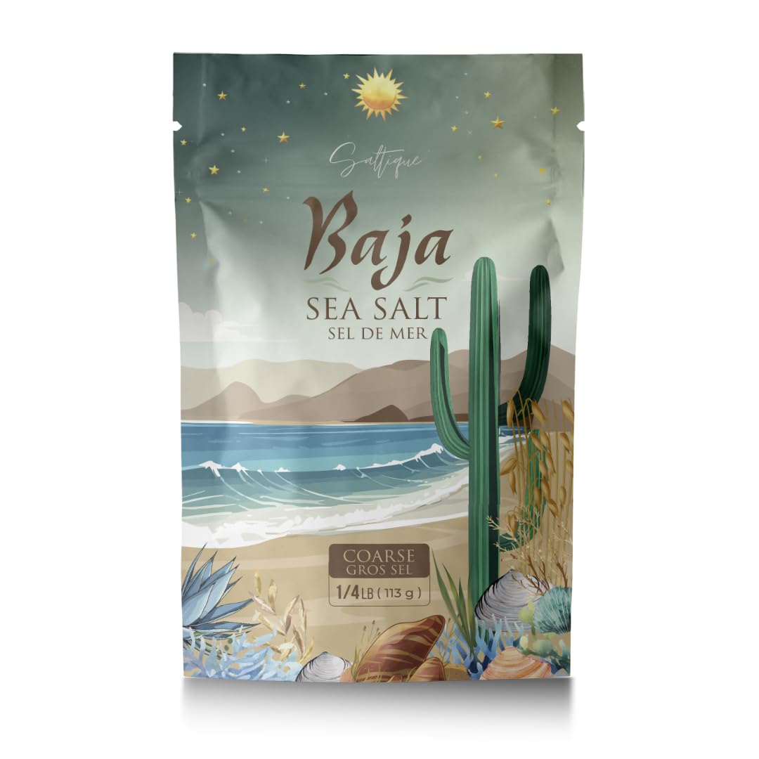 Saltique1/4lb Baja Sea Salt Coarse - 4X More Minerals than Celtic Salt- Packed with 90 Minerals Helping You Stay Hydrated And Improve Electrolyte Balance-100% Unrefined - GMO-free - Paleo-Vegan