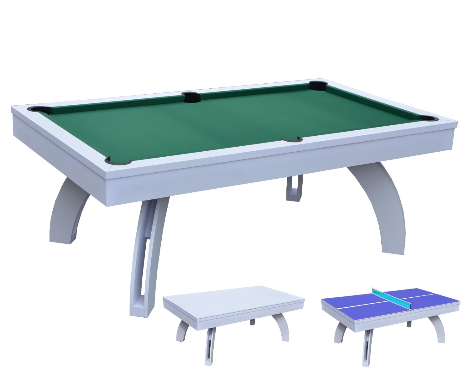Tavolo Biliardo Fenice 3 In 1 - Trasformabile In Tavolo Da Pranzo E Ping Pong - Gambe Cilindriche - Foto 4