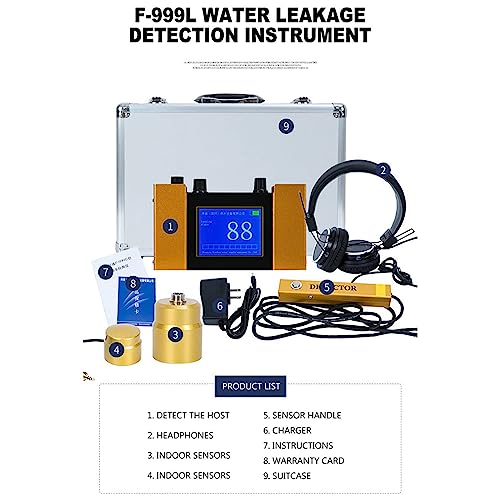 Détecteur de fuite d'eau, outil de détection de fuite de tuyau électrique avec sensibilité réglable et casque pour une utilisation en intérieur/extérieur