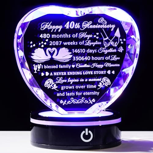 Crystal Heart with LED Base