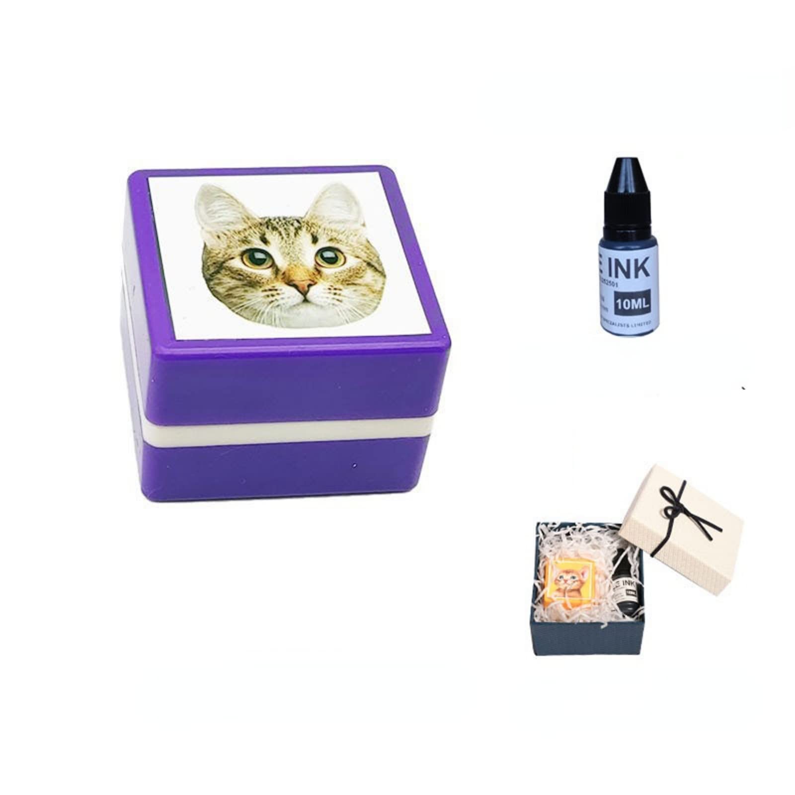 Custom Portrait Stamp, Custom Face Stamp, Couples Stamp, Wedding Engagement Gift,Personalized Dog Portrait Ink Stamp,Teacher Portrait, Gift Idea for Her or Him (B01-Purple,3x3cm)
