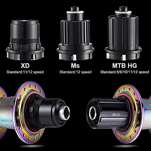 Bolany Bike Hubs Disc Brake 32 Hole 4 Sealed Bearing Bicycle Aluminum Alloy Quick Release Mtb Hub Nbk 8 9 10 11 Speed (Colorful, 32H) #TOP3