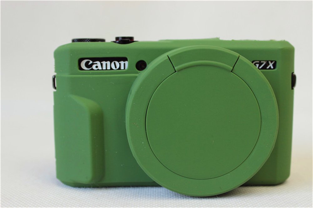 Photo 1 of G7 X Mark II Case, BolinUS Fullbody Ultra-Thin Lightweight Rubber Soft Silicone Case Bag Cover for Canon PowerShot G7 X Mark II -Green