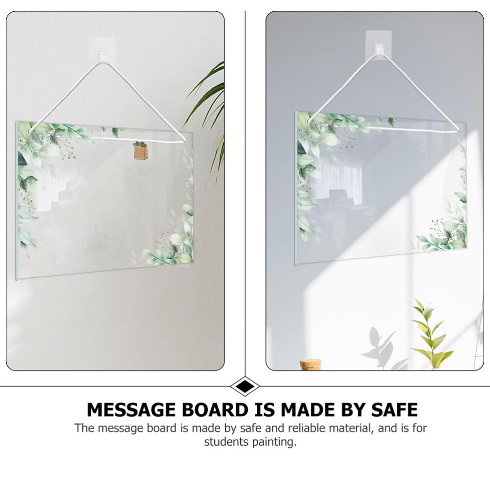 VILLCASE Trocken Acryl Menütafel Abwischbar, Hängende Acryltafel Löschbare, 30x20cm, Wiederverwendbare Tafel Acryl Memotafel mit Tuch und Hängeseil, für Küche und Büro