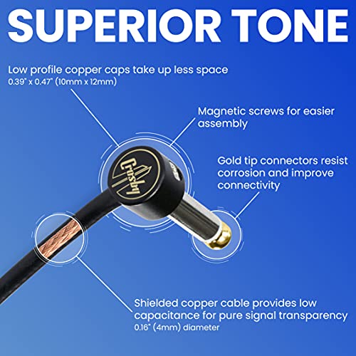 Crosby Audio Soldeerloze Pedaalkabelset - strippen van kabels niet vereist, 3 m kabel en 10 Gold Tip-connectoren met… - Image 4