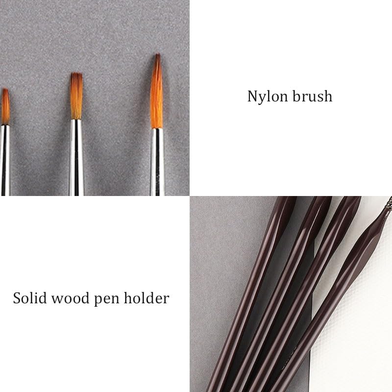 Ensemble De 12 Pinceaux en Nylon Marron pour Artistes Et Étudiants en Peinture Acrylique.